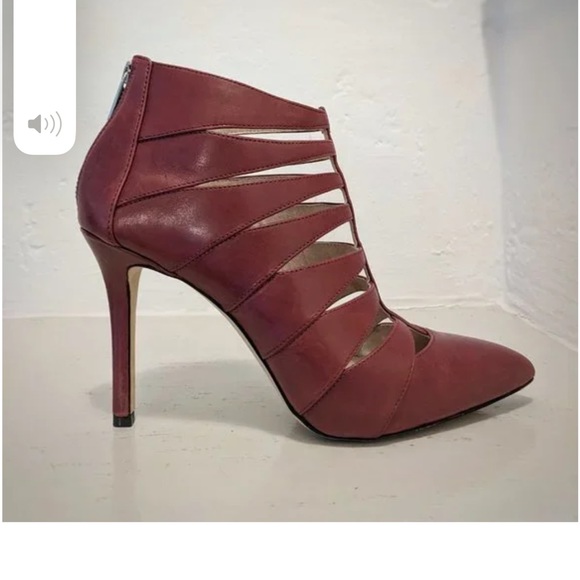 Michael Kors Burgundy Leather Booties, Size 10 - Picture 8 of 16